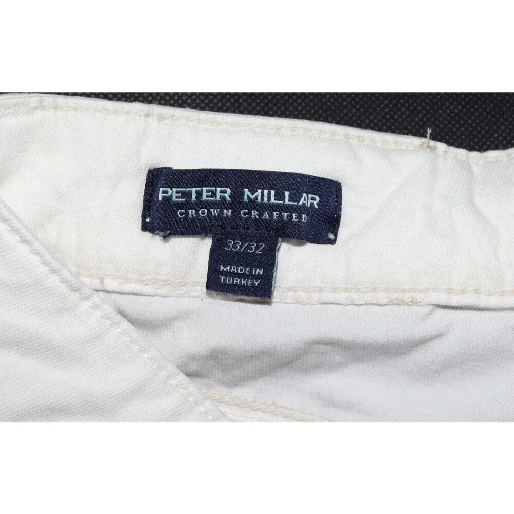 Peter Millar Crown Crafted Wayfare Men's Almond White Trousers Pants Size 33/32